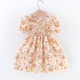 thumbnail image 5 of Godom Little Girls Dress Short Sleeve Dress Cotton Casual Spring Summer Applique Dresse Princess Dress, 5 of 7
