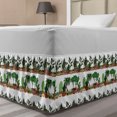 thumbnail image 1 of Botanic Bed Skirt, Exotic House Plants and Cactus Succulents in Funky Ethnic Tribal Flowerpot, Elastic Bedskirt Dust Ruffle Wrap Around for Bedding Decor, 4 Sizes, Olive Green Brown, by Ambesonne, 1 of 2