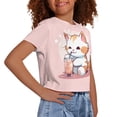 thumbnail image 4 of Uourmeti Corgi Crew Neck T-Shirt Kids Short Sleeve Crop Top Summer Short Loose Sports Short Sleeve Casual Pullover for 5-14Y Girls, 4 of 6