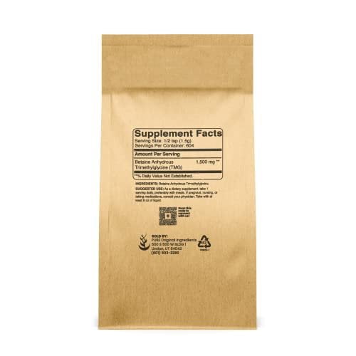 Pure Original Ingredients Trimethylglycine 2lb TMG Powder, Vegan and Gluten-Free.