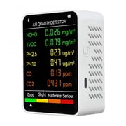 GJX 2026 New 6 in 1 Multifunctional Portable Air Quality Detector Pm2.5 Pm10 Hcho Tvoc Co Co2 Formaldehyde Monitor Lcd Large Screen Display,Widely Use