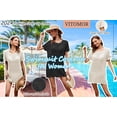 thumbnail image 6 of VITOMOR Swimsuit Coverup for Women Knitted Bathing Suit Cover Ups Sexy Hollow Out Sleeveless Beach Cover Up Mini Dress, Black, 6 of 8