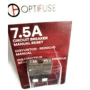 Circuit Breaker 7.5 AMP Automotive Regular Blade Type (Similar to an ATC Fuse) OPTIFUSE Manual Push to Reset Button (1 PC) MRCBP4-PL7.5A