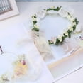 thumbnail image 6 of WHAMVOX Bridal Hair Wreath Floral Headband for Children, Simulated Flower Garland for Wedding, Holiday, Photography - White, 6 of 8