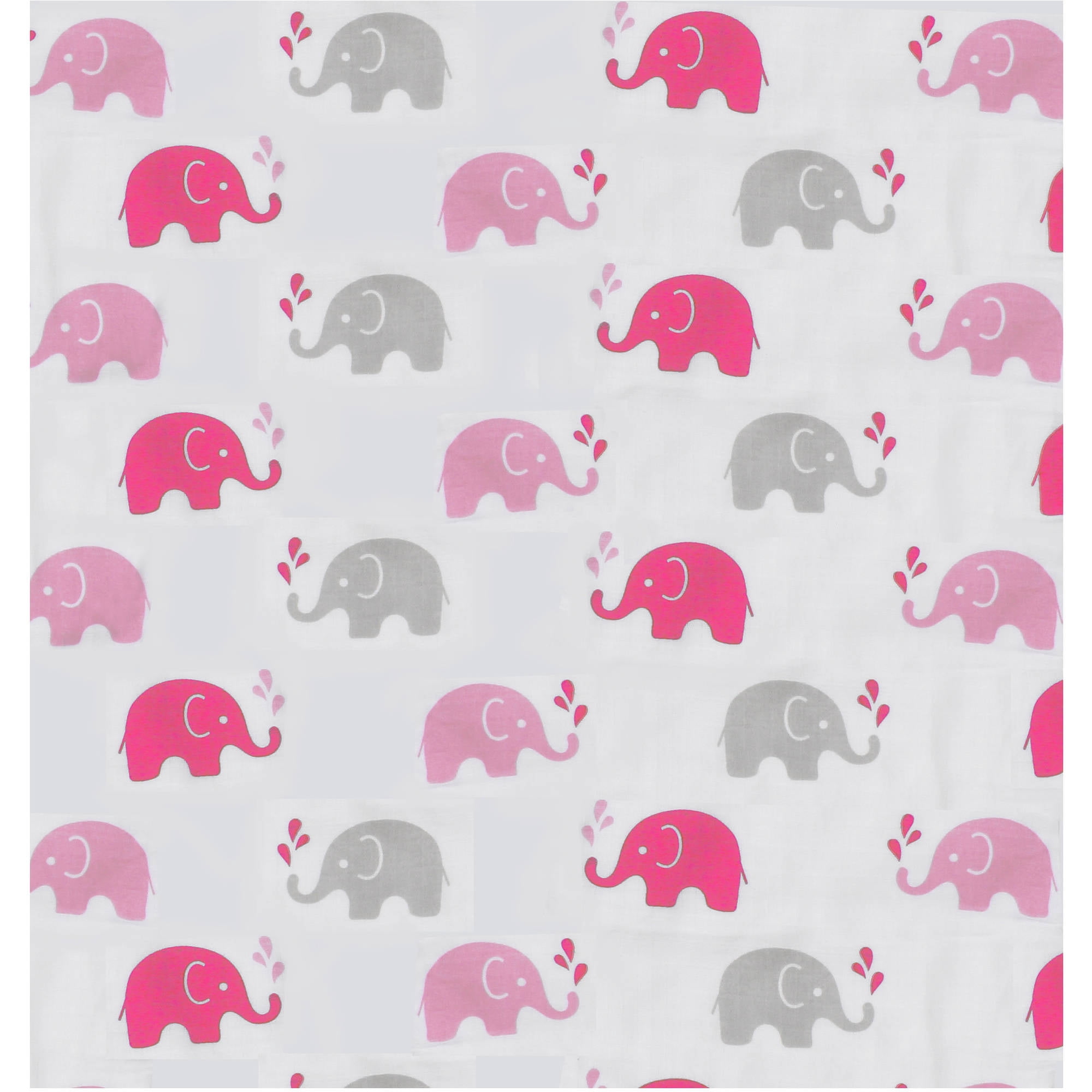 Bacati - Elephants Crib/Toddler Bed Fitted Sheets 100% Cotton Muslin 2 Pack, Pink/Gray