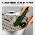 thumbnail image 6 of Weloille Stainless Steel Grater Basin, Vegetable Slicer Shredder Slicer Grater Kitchen Radish Eraser Multi-Purpose Slice Planer Multi-Function with Drain Basin, 6 of 9