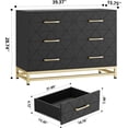 thumbnail image 3 of Bingirl Commode de Chambre : Commode Double à 6 Tiroirs, Coffre Moderne en Bois, Table de Chevet pour Garde-Robe, Chambre de Bébé et Salon (Noir), 3 of 6