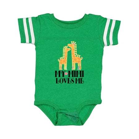 

Inktastic My Mimi Loves Me Childs Giraffe Gift Baby Boy or Baby Girl Bodysuit