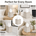 thumbnail image 4 of ABCISI Tissue Box Cover, Decorative Linen Square Tissue Holder with Rose Gold Trim, Modern Cube Tissue Box Holder for Bathroom, Bedroom, Office, Living Room, Beige, 4 of 6