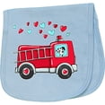 thumbnail image 2 of Inktastic Valentine Fire Truck with Cute Dalmatian and Hearts Baby Burp Cloth, 2 of 3