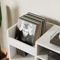 thumbnail image 4 of Cozy Castle Record Player Stand with Open Vinyl Storage, Record Player Table Holds up to 500 Albums, Vinyl Record Player Shelf with Power Outlet for Living Room, White, 4 of 7