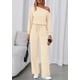 thumbnail image 5 of Mono Enterizo PRETTYGARDEN para Mujer, Color Albaricoque, Pierna Ancha y Suelta, Talla L, 5 of 8