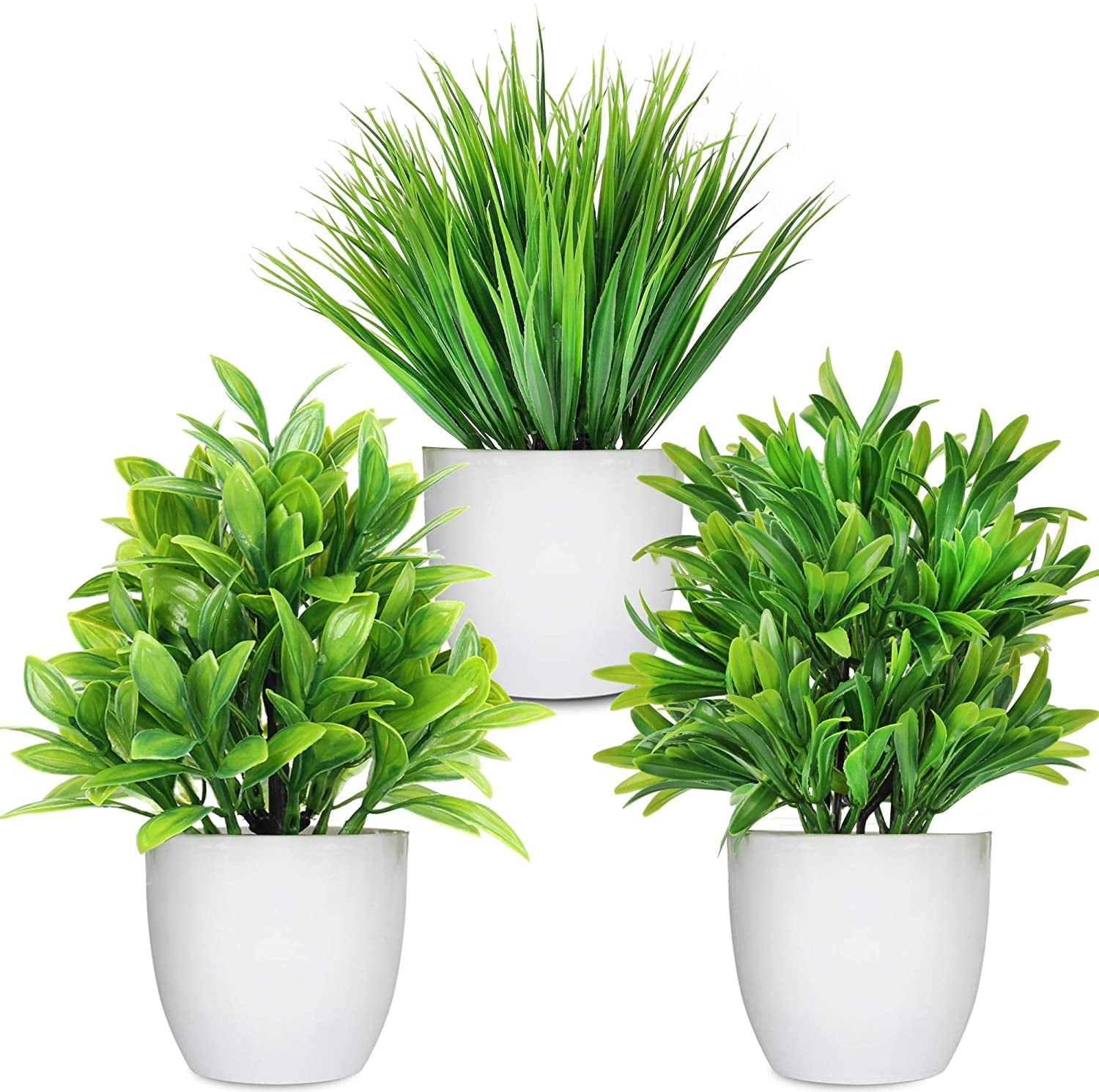 artificial floor plant in white pot