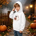 thumbnail image 4 of Unisex Boys Girls Fashion Print Hoodies Long Sleeves Hooded Pullover Sweatshirt Fall Winter Halloween Top Clothes White 9-10 Years, 4 of 7