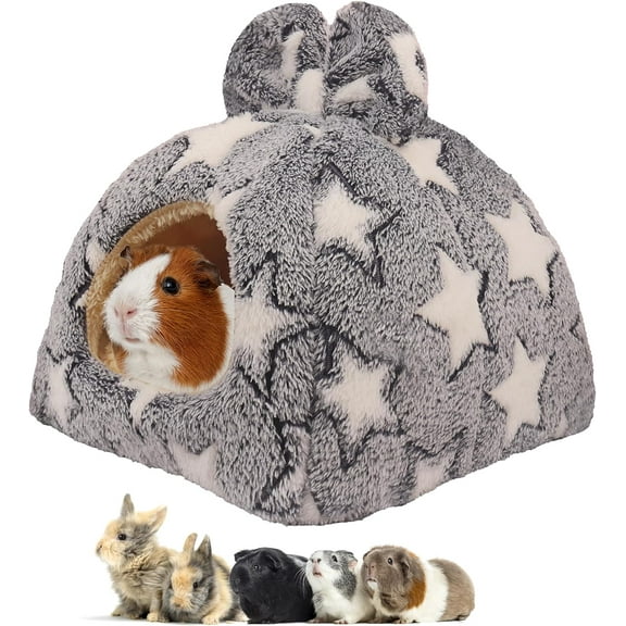 Guinea Pig Bed Rabbit Hideout Warm Fleece Cuddle Cup Washable Winter Sleeping House for Small Pet/Ferret/Chinchilla/Bunny