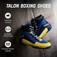 thumbnail image 2 of Hayabusa Talon Boxing Shoes for Men and Women Lace Up Lightweight Mid High Top - Blue/Yellow, 10, 2 of 6
