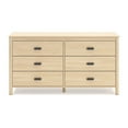 thumbnail image 2 of Abis Wide Dresser, 6 Drawers, Metal Handles, Natural Brown, 62 Inch, 2 of 3