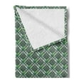 thumbnail image 2 of Hunter Green Soft Flannel Fleece Throw Blanket, Checkered Pattern with Squares and Crossing Lines, Cozy Plush for Indoor and Outdoor Use, 60" x 80", Hunter Green Multicolor, by Ambesonne, 2 of 5