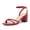 RED, variant on Women's Chunky Block Strappy Heels Square Open Toe Ankle Strap Comfortable Wedding Party Dressy Low Heeled Sandals Shoes