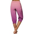 thumbnail image 5 of Scyoekwg Lightweight Capris for Women Mid Waist Lightweight Capris Joggers Workout Athletic Yoga Pants Summer Casual Comfy Loose Gradient Color Trendy Ladies Capris Pants (Hot Pink,XL), 5 of 6