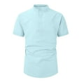 thumbnail image 2 of Mens Polo T-Shirt Short Sleeve Solid Holiday Tops Lapel Slim Fit Mens Shirts,Blue,S, 2 of 4