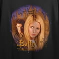 thumbnail image 2 of Buffy The Vampire Slayer Angel & Buffy Key Art Crew Neck Short Sleeve Women's Black Crop T-shirt-Small, 2 of 3