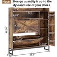 thumbnail image 2 of Auromie Shoe Storage Cabinet, Free Standing Shoe Organizer with 2 Flip Drawers, Shoe Rack with Adjustable Side Cabinet, Entryway Narrow Shoe Storage with Door for Hallway, Living Room (Rustic Plus), 2 of 9