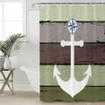 thumbnail image 2 of 54x78 Inch Shower Curtain Decorative Nautical Anchor Bathtub Bath Curtains Fabric Waterproof Bathroom Decor Farmhouse Sage Green Brown Wooden Grain Small Stall Shower Curtain Set with 12 Hooks, 2 of 6