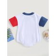 thumbnail image 4 of Wassery My First 4Th of July Outfit Infant Baby Girls Boys Romper Independence Day Clothes Letter Print Contrast Color Short Sleeve Round Neck Bodysuits 0-24M, 4 of 9