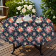 thumbnail image 4 of Pioneer Flower Floral Print Pattern Round Tablecloth 70"x70", Wrinkle Resistant Wipeable Table Cover for Kitchen Dining Room Picnic Patio and Party, 4 of 6