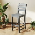 thumbnail image 2 of Gymax Tabouret de Bar en HDPE avec Dossier et Repose-Pieds - Ensemble de 2, Gris, 2 of 10