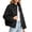 Black, variant on SBYOJLPB Womens Polka Dot Coats Long Sleeve Zipper Waterproof Casual Coat with Cozy Everyday Wear