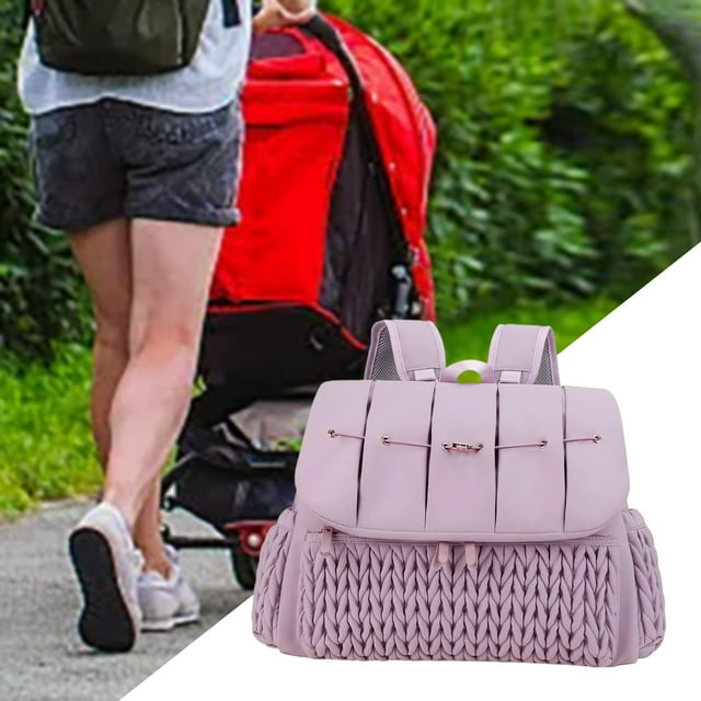 Multifunctional Travel Backpack with Integrated Changing Pad Large Capacity Foldable Bag for Parents