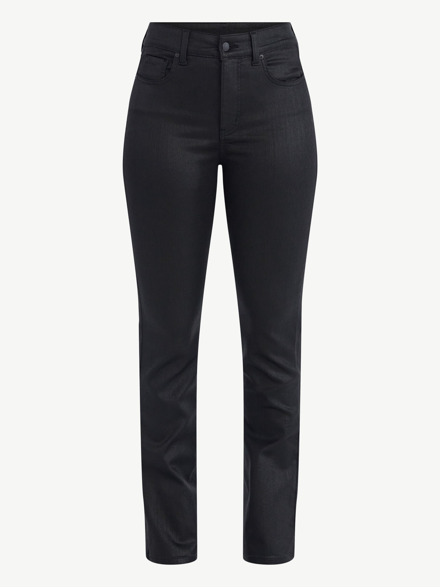 Time and Tru Women's Flare Coated Denim Pants, 30" Inseam, Size 0-20