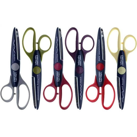 Fiskars 090328 Contemporary Paper Decorative Edger Scissor Set, Set Of 6