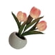 thumbnail image 4 of Lámpara de noche de tulipán, luz suave, exquisita cerámica, lámpara de mesa con flores de poliuretano para librerías, cafeterías, base de cerámica a pilas, color rosa., 4 of 12