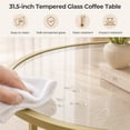 thumbnail image 5 of Yaheetech 36in Modern Round Glass-Top Coffee Table for Living Room, Gold, 5 of 9