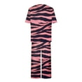 thumbnail image 5 of IROINNID Pajamas Set for Women Loose Fit V-Neck T-Shirt And Capri 2PC Sleepwear Sets Breathable Pajamas Set,Pink, 5 of 7