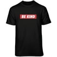 thumbnail image 2 of Teelocity Be Kind Red Bar Graphic T-Shirt (Large - Standard Fit, Black), 2 of 4