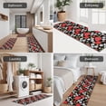 thumbnail image 5 of Red Strawberry Plants Flower Black Pattern Kitchen Rugs Sets Of 3,Kitchen Runner Rugs Non Skid Washable,Decorative Kitchen Floor Mats for Kitchen,Sink,Laundry,17"x30"+ 17"x47" + 17"x59", 5 of 6