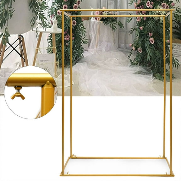 Miumaeov 5.9 FT Gold Square Wedding Arch Stand Metal Flower Balloon Frame for Birthday Event Backdrop Decor