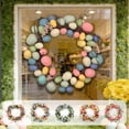 thumbnail image 7 of Easter Egg Wreath for Front Door, 13.8" Colorful Spring Eggs Garlands, for Wall Window Fireplace Indoor Outdoor Decorations, 7 of 7