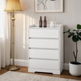 thumbnail image 3 of Hassch 4-Drawer Storage Dresser for Bedroom, Modern Chest of Drawers for Closet, Entryway, Living Room, White, 3 of 9