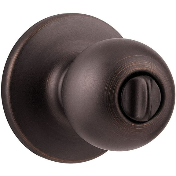 Kwikset 300P 11P CP 93001-867 Polo Bed and Bath Knob in Venetian Bronze, Privacy