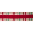 thumbnail image 1 of Vickerman 4 "Red-Green Check Dupion avec Ruban de Velours Rouge Centre Ruban de Noël, 1 of 1