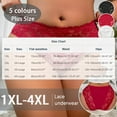 thumbnail image 3 of Jamicy Panties for Women Floral High Waist Breathable Thin Thong Lace Breathable Seamless Underwear, 3 of 3