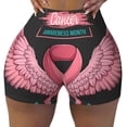 thumbnail image 2 of Salouo Ribbon With Angel Wings Print Women's Athletic Shorts,Booty Shorts Biker Shorts High Waisted Elastic Workout Shorts for Yoga Gym Running Sports-X-Large, 2 of 8