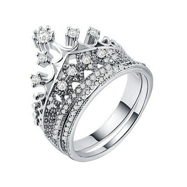 Hip Hop Bling Ring Female Stainless Steel Wedding Engagement Rings For Women Men Jewelry
