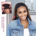 thumbnail image 6 of Heat-resistant synthetic fiber natural straight headband wig - 4/30 brown dyed deep root, 150% density closed mesh cap, comfortable daily use, multifunctional piece, vacation style, 6 of 8