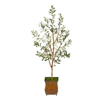 Nearly Natural 50" Olive Artificial Tree in Metal Planter - 9"